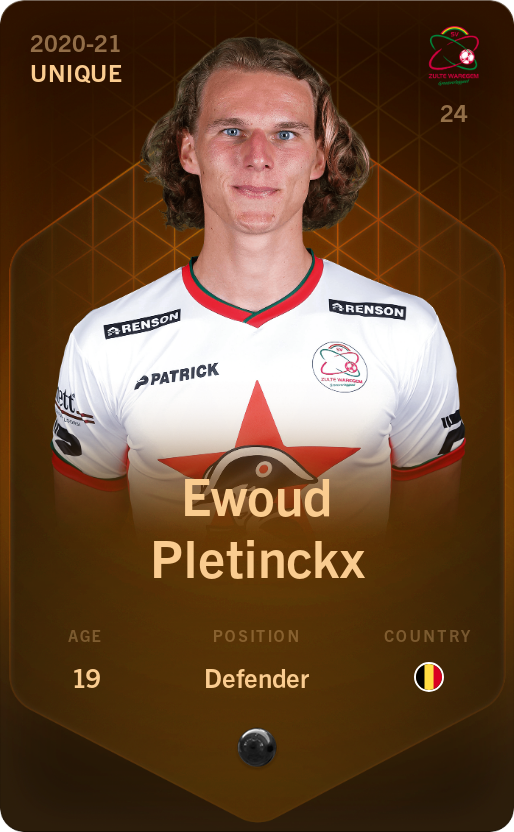 Sorare - Sorare Official - Ewoud Pletinckx 2020-21 • Unique - NFT # 102927391710311475950424275448952200324462782720130576505853144246823761339163