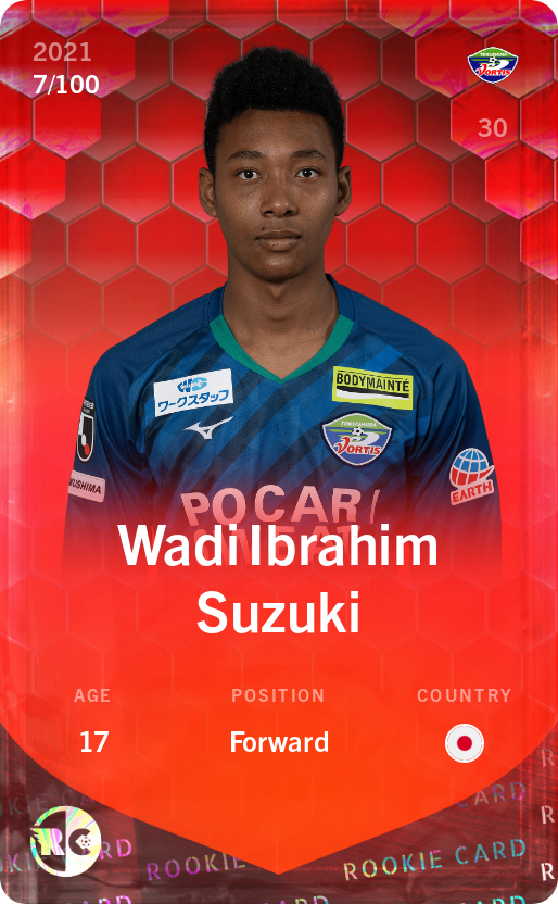 Sorare - Sorare Official - Wadi Ibrahim Suzuki 2021-22 • Rare 7/100 - NFT # 1300550890211172616444293397232032089011528229205263419925528625189616207601
