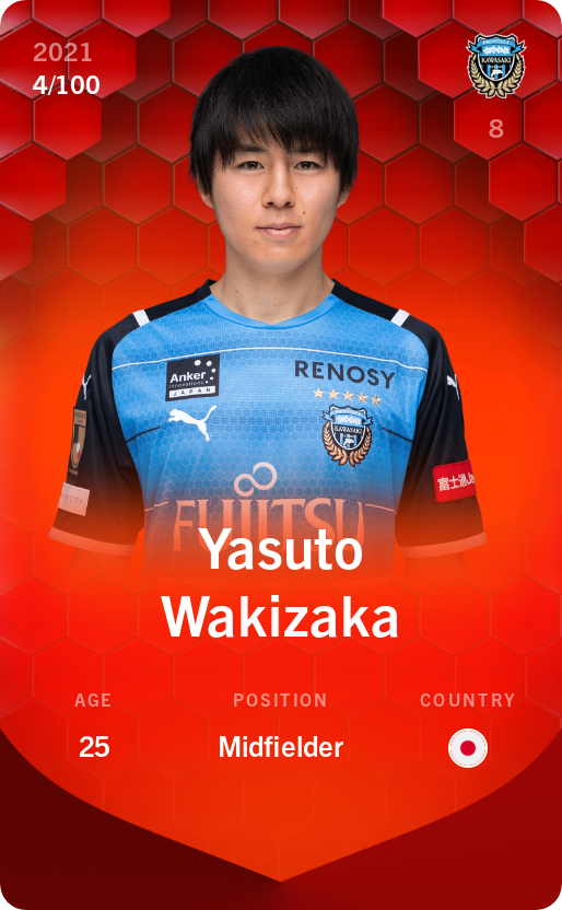 Sorare - Sorare Official - Yasuto Wakizaka 2021-22 • Rare 4/100 - NFT # 32849523968374863309226554110487421245509724183762644784640295551638127362938