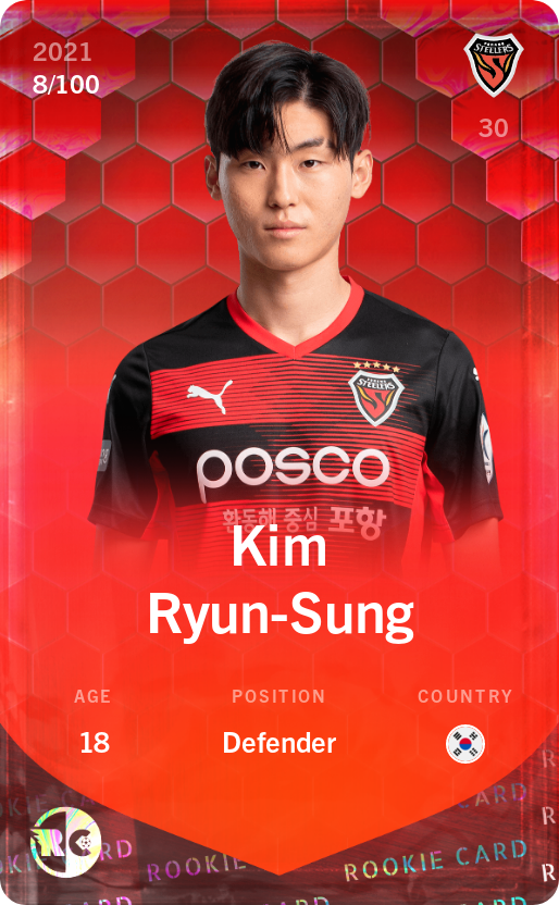Sorare - Sorare Official - Kim Ryun-Sung 2021-22 • Rare 8/100 - NFT # 66368688202740306682259633704808394457542582751187821454786036050255718348474