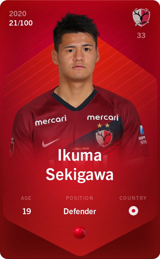 Sorare - Sorare Official - Ikuma Sekigawa 2020-21 • Rare 21/100 - NFT # 5157976988803360320077099397940302444681398429498333804108967719626862584782