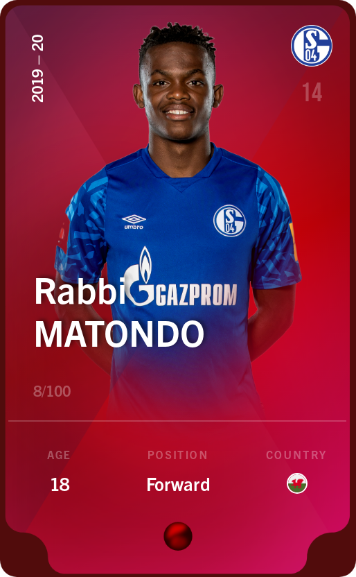 Sorare - Sorare Official - Rabbi Matondo 2019-20 • Rare 8/100 - NFT # 30930943271726185523427588823451524656822414045417897350653489140383140872289