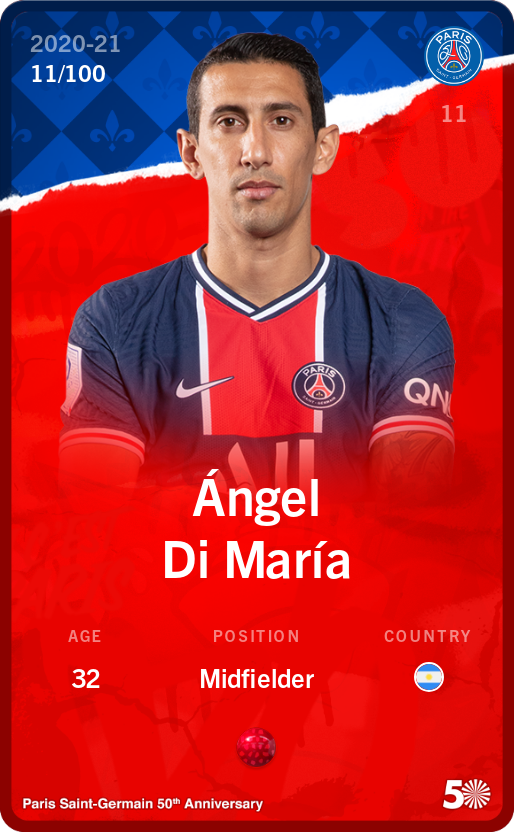 Sorare - Sorare Official - Ángel Di María 2020-21 • Rare 11/100 - NFT # 2084075756845521070427026661671613999526010867983784593620330234507488133635