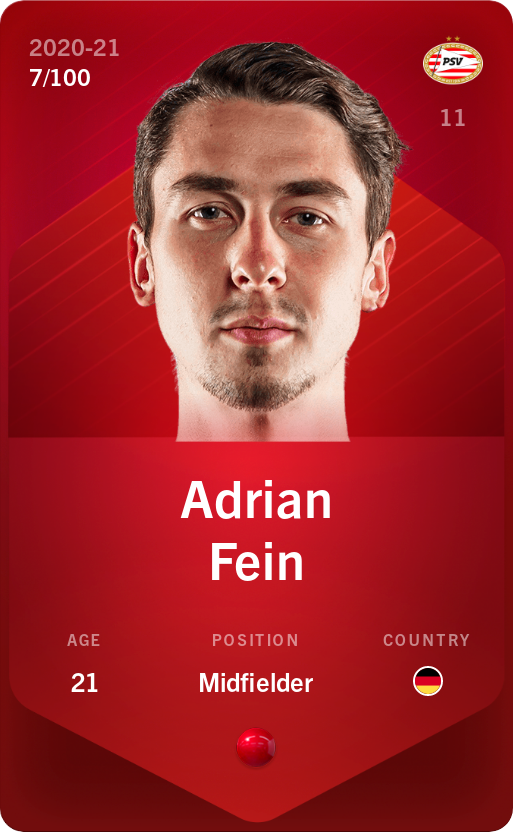 Sorare - Sorare Official - Adrian Fein 2020-21 • Rare 7/100 - NFT # 114068640108224143238401270762875175766548178965393079875412608961747833862819