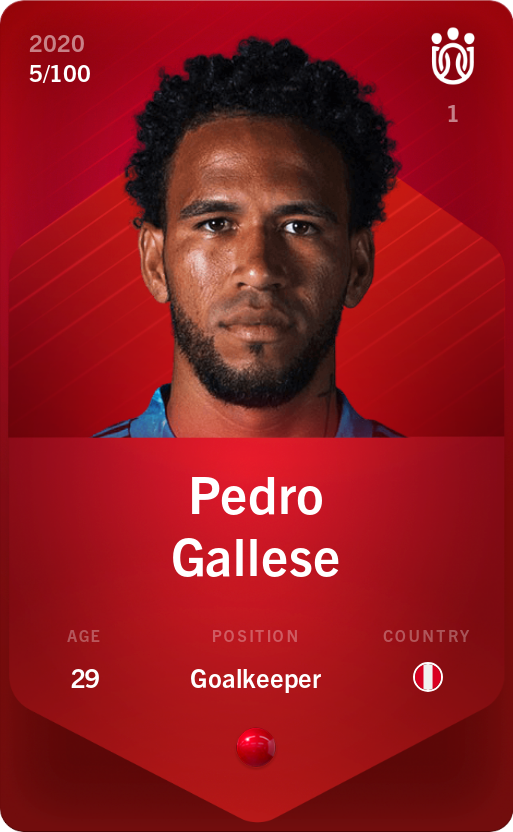 Sorare - Sorare Official - Pedro Gallese 2020-21 • Rare 5/100 - NFT # 22973469539365798476620260370475296992244501361622727759037318681594591989254