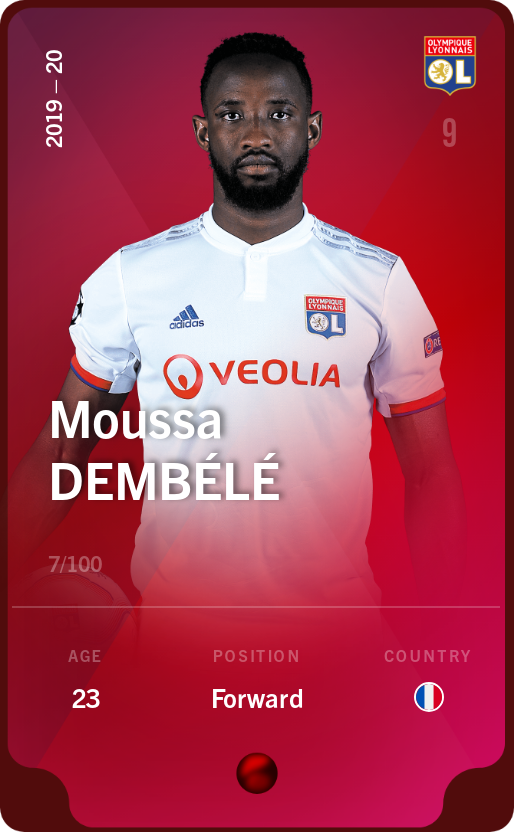 Sorare - Sorare Official - Moussa Dembélé 2019-20 • Rare 7/100 - NFT # 74161997523302965859581151048606530796526217813939301055710239870984441532150