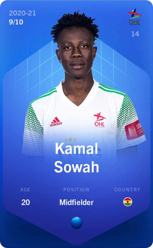 Sorare - Sorare Official - Kamal Sowah 2020-21 • Super Rare 9/10 - NFT # 830697830639698339445509119260316478322326964462358197055497381981663237321
