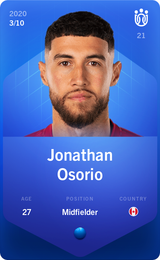 Sorare - Sorare Official - Jonathan Osorio 2020-21 • Super Rare 3/10 - NFT # 88055797230769509514807789033384854003099323140659067982506146028558503138400