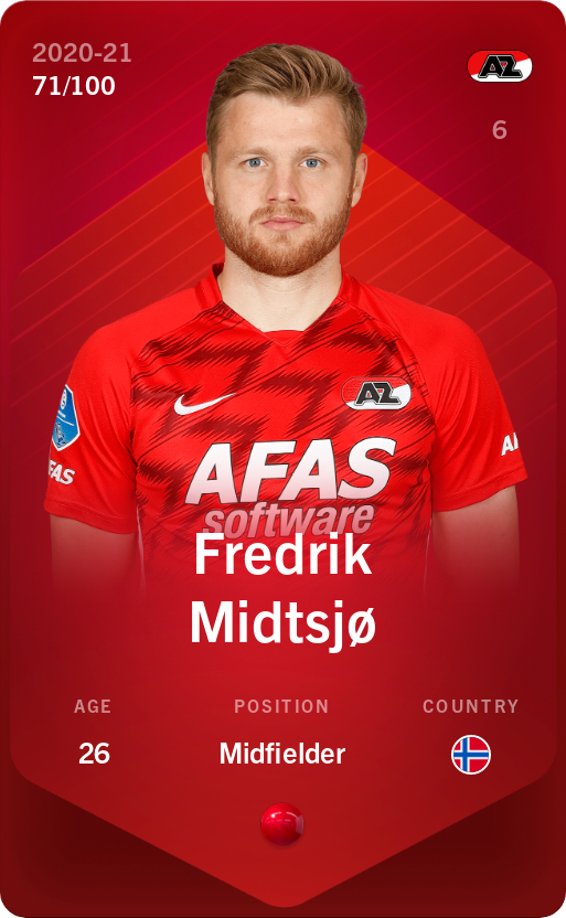 Sorare - Sorare Official - Fredrik Midtsjø 2020-21 • Rare 71/100 - NFT # 13841060408643653351667666474410843828444030041536018405240526728795785574571