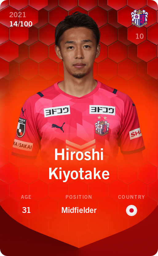 Sorare - Sorare Official - Hiroshi Kiyotake 2021-22 • Rare 14/100 - NFT # 34895095674497737995144298849632376591198827802349539240741236341829906926105