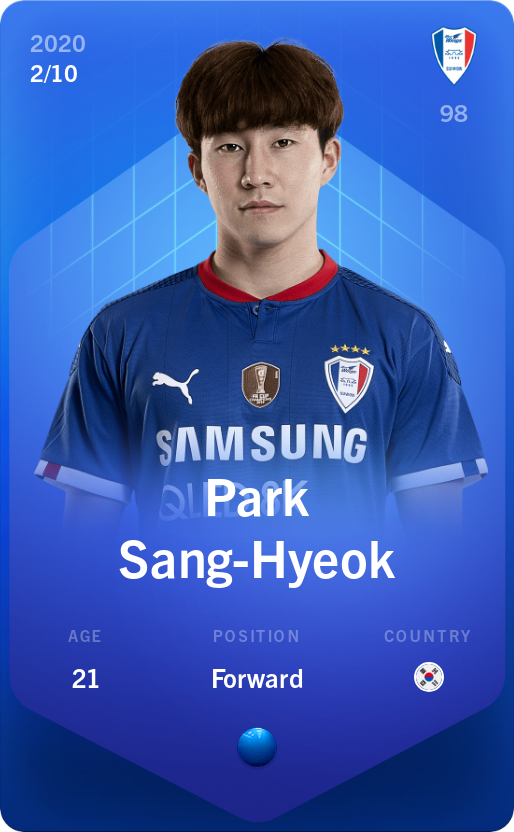 Sorare - Sorare Official - Park Sang-Hyeok 2020-21 • Super Rare 2/10 - NFT # 101616703083805048694034010360894126035558901356700076680915037903279038533718