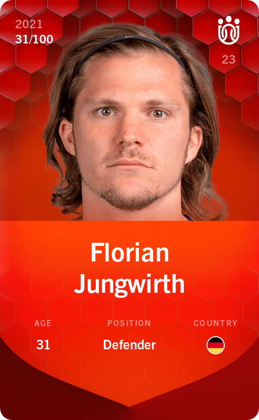 Sorare - Sorare Official - Florian Jungwirth 2021-22 • Rare 31/100 - NFT # 6402653672601499271299268528613950891779033590333266659632701108513481138344