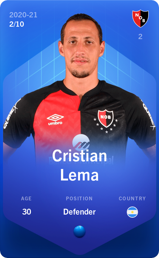 Sorare - Sorare Official - Cristian Lema 2020-21 • Super Rare 2/10 - NFT # 37552298307349389772030904423096264595115626196146660876635398782542082605148