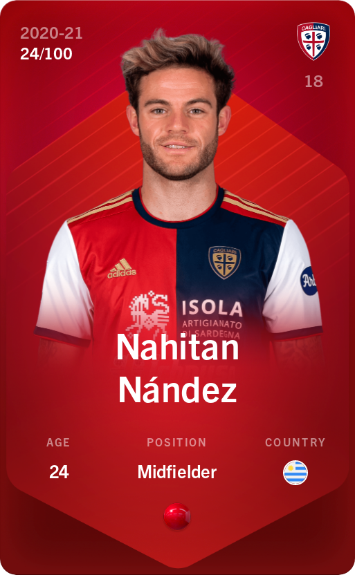 Sorare - Sorare Official - Nahitan Nández 2020-21 • Rare 24/100 - NFT # 23115440598990452403986909579100815532432193511318532709291512201130360181950