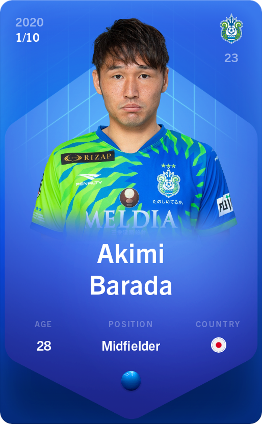 Sorare - Sorare Official - Akimi Barada 2020-21 • Super Rare 1/10 - NFT # 24445337410215243447268361811230890888369960822218838691945945455679864318550