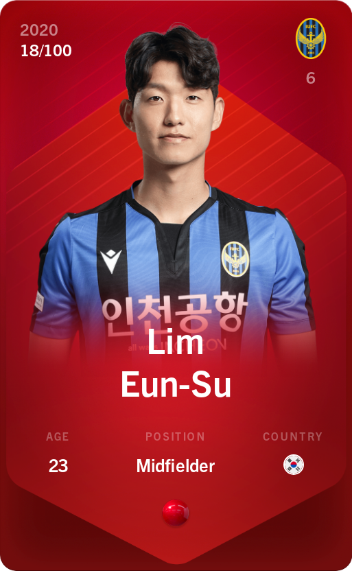 Sorare - Sorare Official - Lim Eun-Su 2020-21 • Rare 18/100 - NFT # 37314042156341972906054697825214396102072814729343586938579446439019784686863