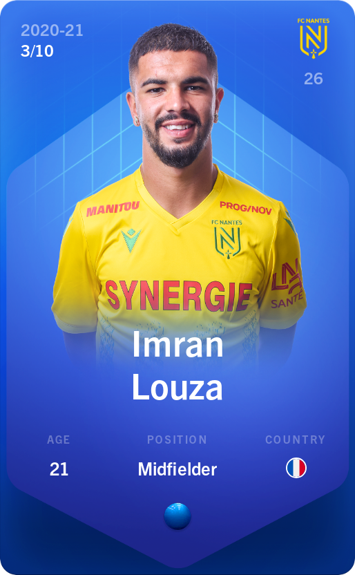 Sorare - Sorare Official - Imran Louza 2020-21 • Super Rare 3/10 - NFT # 35885623513108548558863299786183345321038994306448752048173486683842964032759