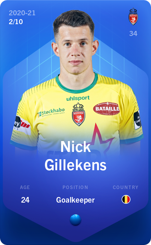 Sorare - Sorare Official - Nick Gillekens 2020-21 • Super Rare 2/10 - NFT # 58136538394699629747235796684667278668087539599989799395083490842875630292420