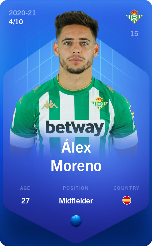 Sorare - Sorare Official - Álex Moreno 2020-21 • Super Rare 4/10 - NFT # 41237988393227903173599221116046112573963090160726431766417573984415691778795