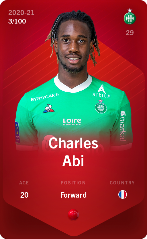 Sorare - Sorare Official - Charles Abi 2020-21 • Rare 3/100 - NFT # 34643504034280078449967751358256769975353016847159921242163173408360616345166