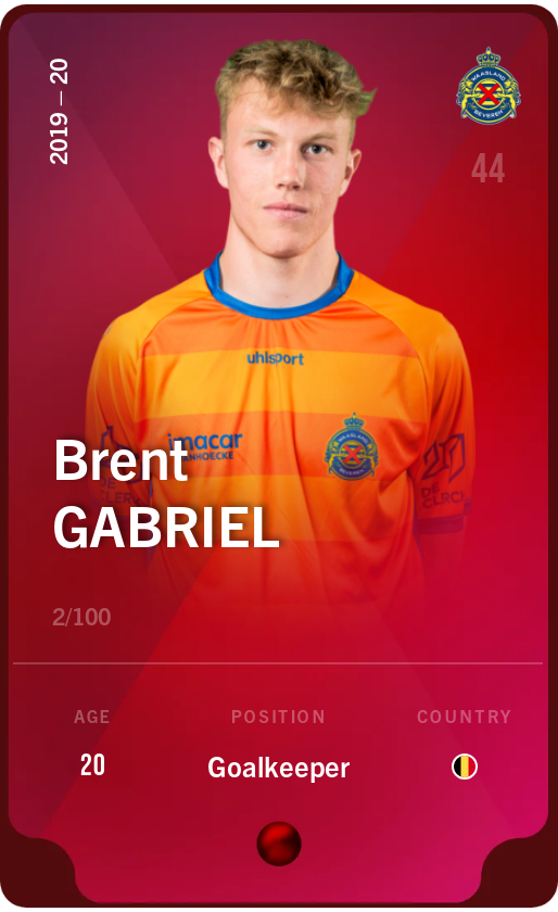 Sorare - Sorare Official - Brent Gabriel 2019-20 • Rare 2/100 - NFT # 52839379385833957442452575164952575304542252674049514169810543483060607417104