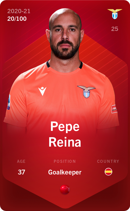Sorare - Sorare Official - Pepe Reina 2020-21 • Rare 20/100 - NFT # 105968465333121455200841183092792047342587913530430195599521385566523429959523
