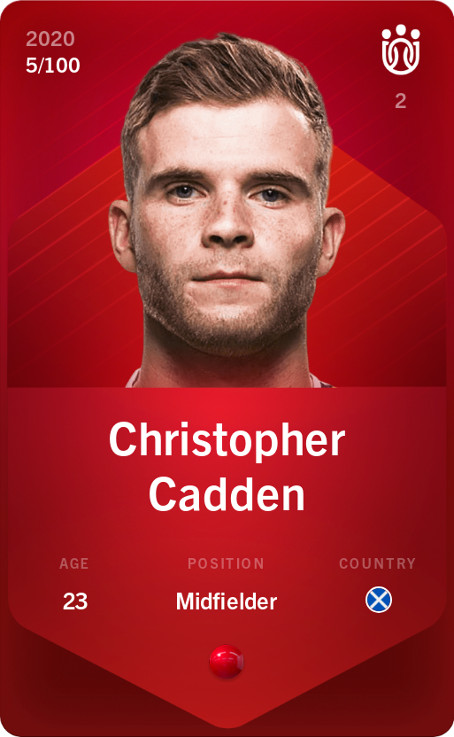 Sorare - Sorare Official - Christopher Cadden 2020-21 • Rare 5/100 - NFT # 61293671178466396170672417587063461429591260421175574744449110421326399671622