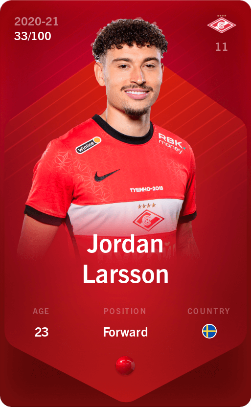 Jordan Larsson 2020-21 • Rare 33/100