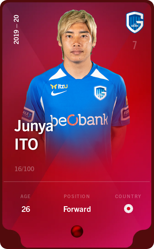 Sorare - Sorare Official - Junya Ito 2019-20 • Rare 16/100 - NFT # 4239124307696166669199383562955450547406712442470781104452723498385295781394