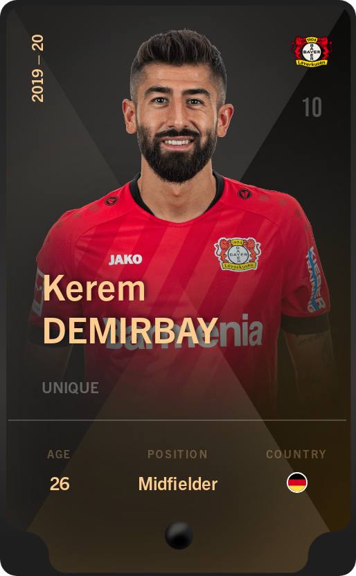 Sorare - Sorare Official - Kerem Demirbay 2019-20 • Unique - NFT # 65496185792402792923306283780220013675674174246522542451893153920139931293221