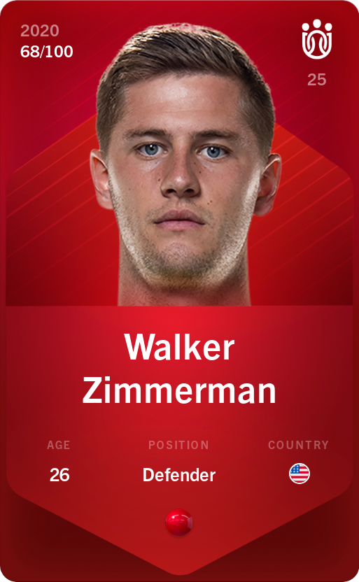 Sorare - Sorare Official - Walker Zimmerman 2020-21 • Rare 68/100 - NFT # 491327915961829504155462156335743457434293804294452054701359797899492755982