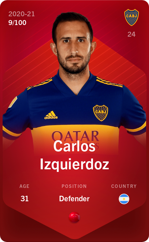 Sorare - Sorare Official - Carlos Izquierdoz 2020-21 • Rare 9/100 - NFT # 16682298279840311501916531566242487313548496677237644062961220386332478162370