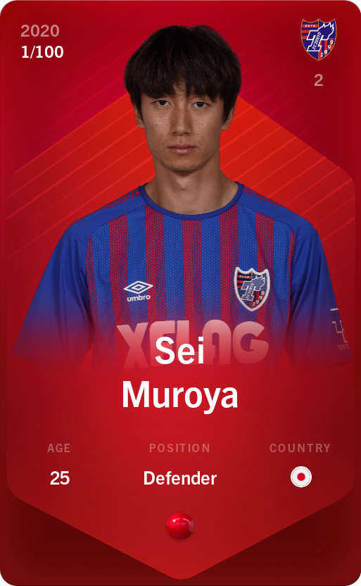 Sorare - Sorare Official - Sei Muroya 2020-21 • Rare 1/100 - NFT # 14411341606701755497539674508050801496983337388651136143991121708233847944304