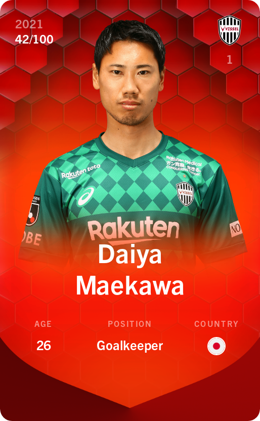 Sorare - Sorare Official - Daiya Maekawa 2021-22 • Rare 42/100 - NFT # 66488199763550382903164002490565235391482209020079708162865241090298544041216