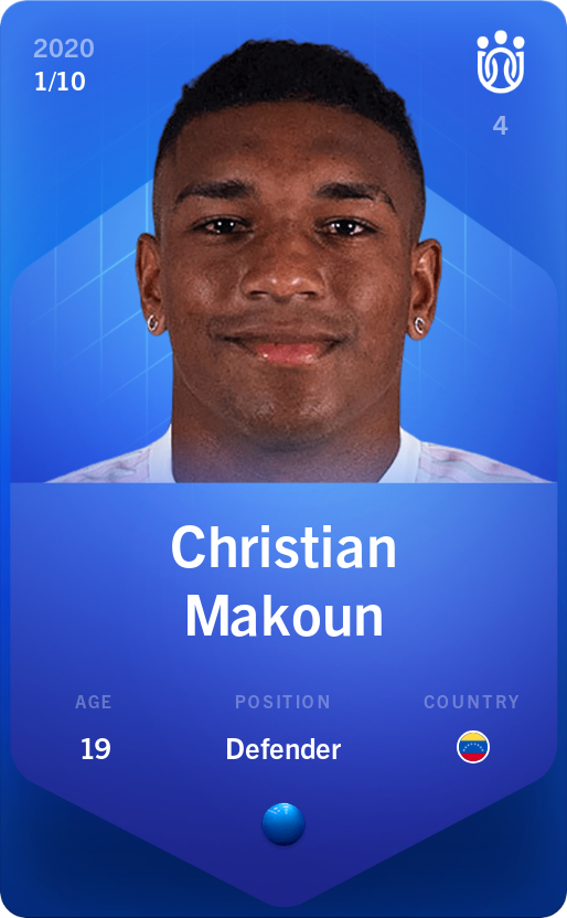 Sorare - Sorare Official - Christian Makoun 2020-21 • Super Rare 1/10 - NFT # 60401799517884888822348966144692335931306121396805850885330454676345031050834