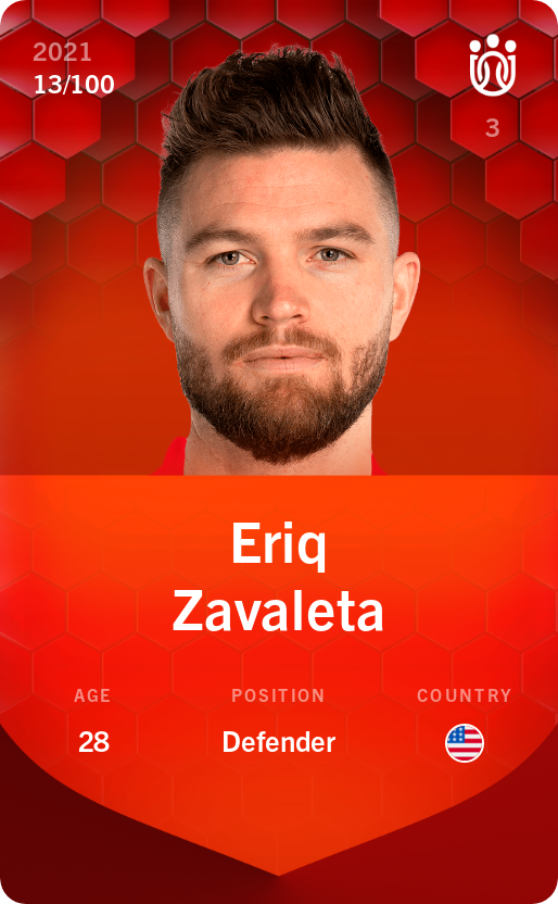 Sorare - Sorare Official - Eriq Zavaleta 2021-22 • Rare 13/100 - NFT # 78778226692521318120817926226847580637441586276836675755416147835614093759583