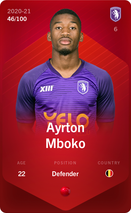 Sorare - Sorare Official - Ayrton Mboko 2020-21 • Rare 46/100 - NFT # 86012958378810749720423124240571532341369575810165179261208868815113298905928