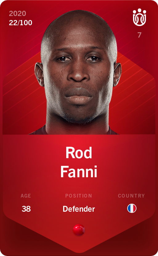 Sorare - Sorare Official - Rod Fanni 2020-21 • Rare 22/100 - NFT # 20989818772084657307939504438531814603228232476164019389103035607302110683077