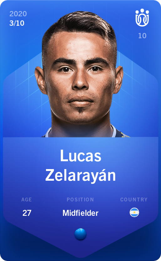 Sorare - Sorare Official - Lucas Zelarayán 2020-21 • Super Rare 3/10 - NFT # 95961465541631613556186870008545954230940661285922054399522868075656829365577