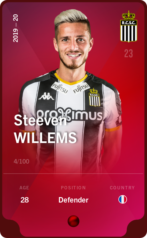 Sorare - Sorare Official - Steeven Willems 2019-20 • Rare 4/100 - NFT # 34627264130566295087026456998464733459750258905132559345743180801435992734025