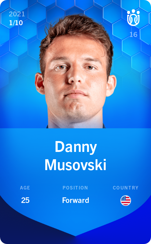 Sorare - Sorare Official - Danny Musovski 2021-22 • Super Rare 1/10 - NFT # 31156726314734890650869652556629638411553237108534872804799310758957662939510