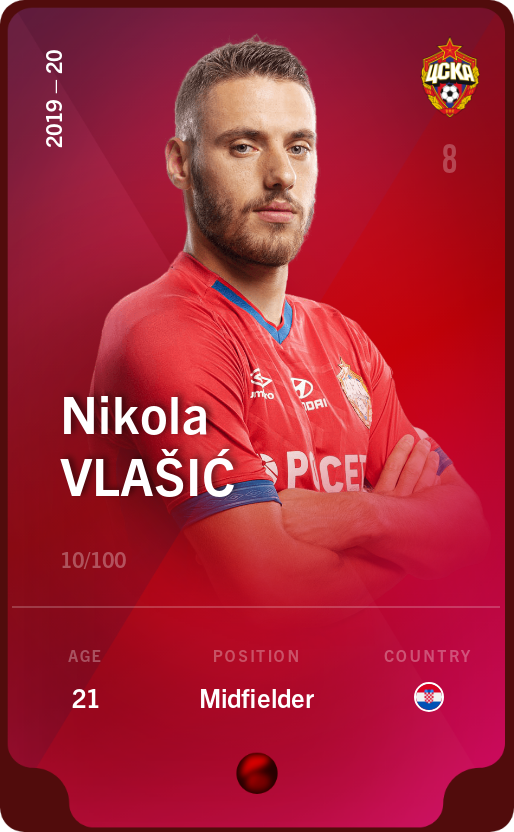 Sorare - Sorare Official - Nikola Vlašić 2019-20 • Rare 10/100 - NFT # 58214759825051663353709560333910028345027481756202083674228776427258224122522