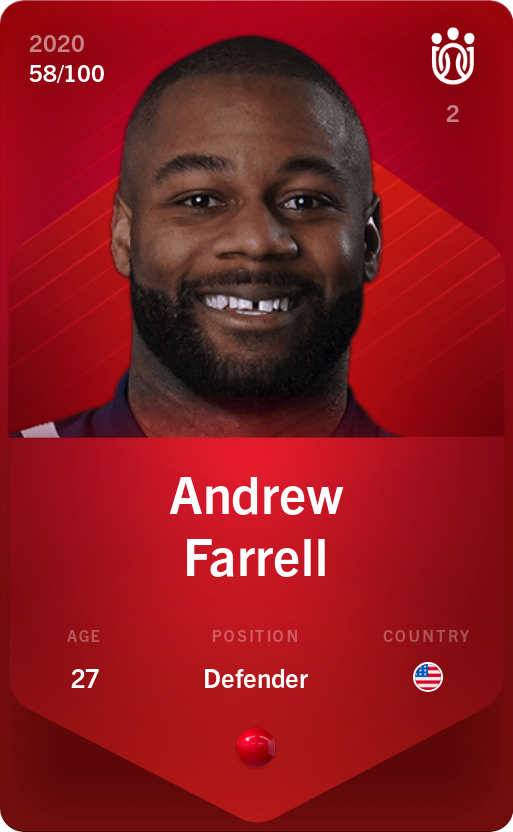 Sorare - Sorare Official - Andrew Farrell 2020-21 • Rare 58/100 - NFT # 5828347866603341987534236093925318933285488645579682215511646512906048807730