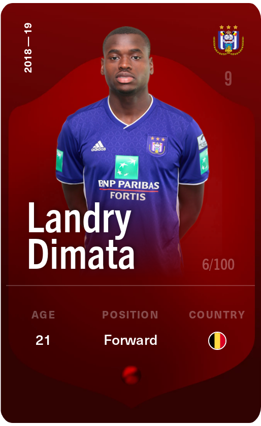 Sorare - Sorare Official - Landry Dimata 2018-19 • Rare 6/100 - NFT # 17943550019961523598873804670930827544243588191963679885812651467747405632496