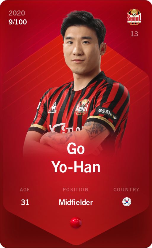 Sorare - Sorare Official - Go Yo-Han 2020-21 • Rare 9/100 - NFT # 70187971485006813277832405958876062020556105333861985888242324791516116044281