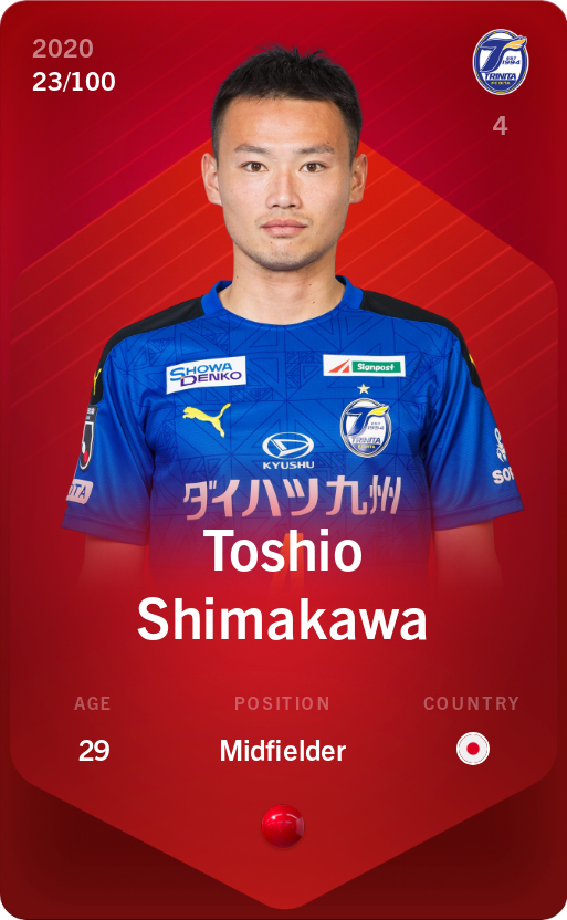 Sorare - Sorare Official - Toshio Shimakawa 2020-21 • Rare 23/100 - NFT # 59083938640406255537109784650547872156886729552949992714597302855230089720355