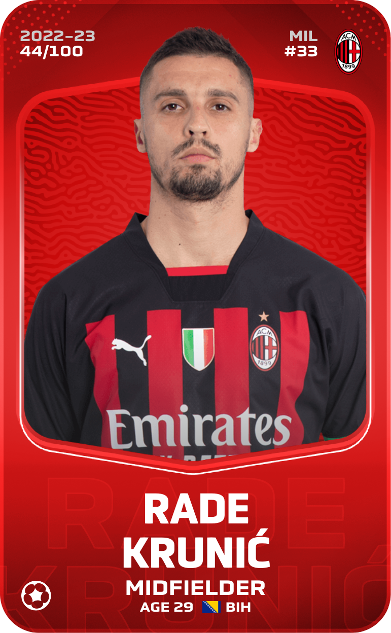 Sorare - Sorare Official - Rade Krunić 2022-23 • Rare 44/100 - NFT # 23071449761550906089776886428653718227821829093895719376345434367164749022928