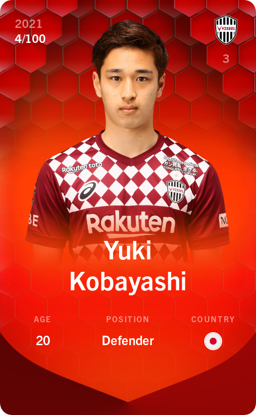 Sorare - Sorare Official - Yuki Kobayashi 2021-22 • Rare 4/100 - NFT # 79154949031353710542819453083064516592952784741465377801019996249635310814163