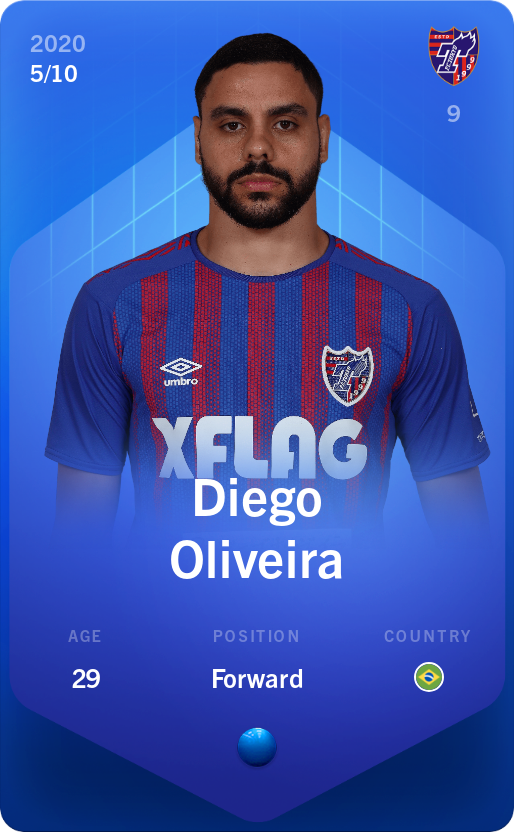 Sorare - Sorare Official - Diego Oliveira 2020-21 • Super Rare 5/10 - NFT # 19176729537459474475861066333974470286776559617368837628079929390272077475561
