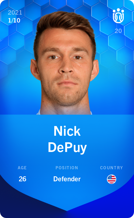 Sorare - Sorare Official - Nick DePuy 2021-22 • Super Rare 1/10 - NFT # 46704878025745474102471674749022107672421380523327014626248019869225982796689